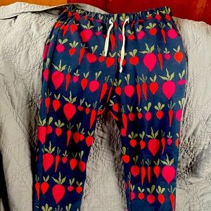 Veggie print joggers, womens large